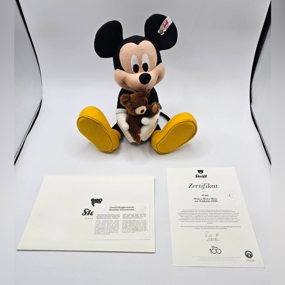Disney 100 Steiff - Mickey Mouse with Teddy Bear 12" Collectible Teddy Bear - Picture 12 of 16
